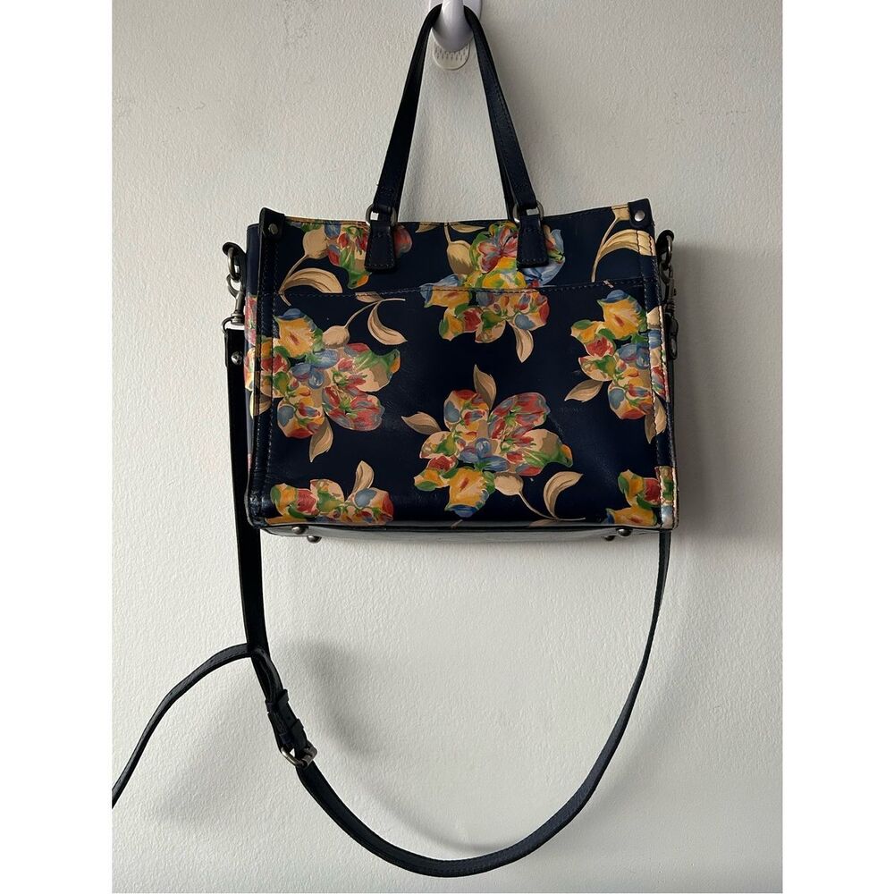 Floral Print Navy Crossbody Tote